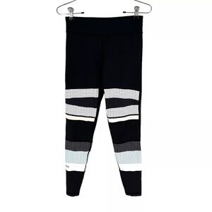 Lilybod x Soulcycle Leggings Womens Size Small Black Blue White Pattern Logo